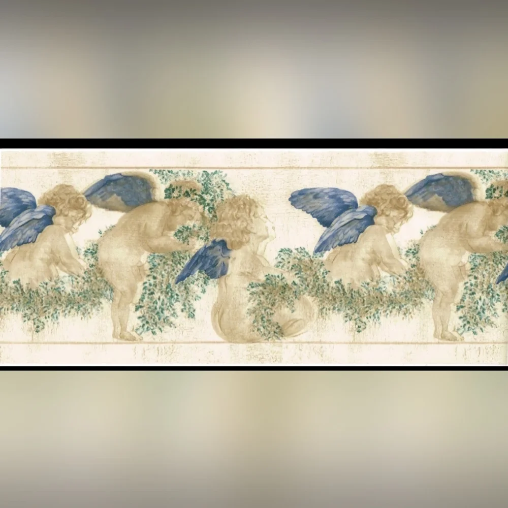 Blue Wings Cherubs Wall Border Sunworthy Pattern WB6247